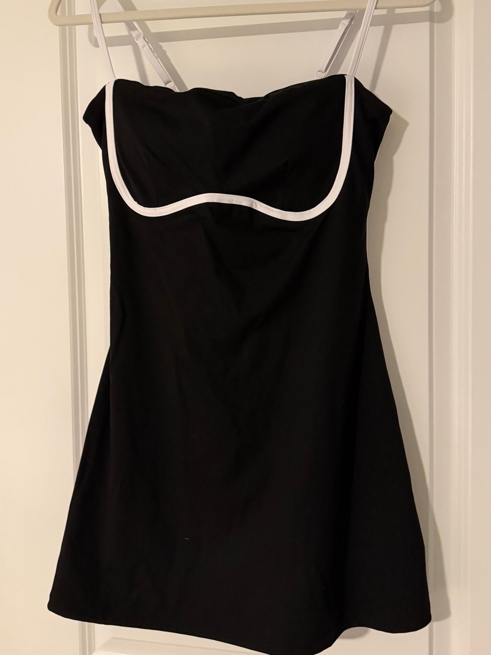 Classic Black Athletic Dress with White Trim